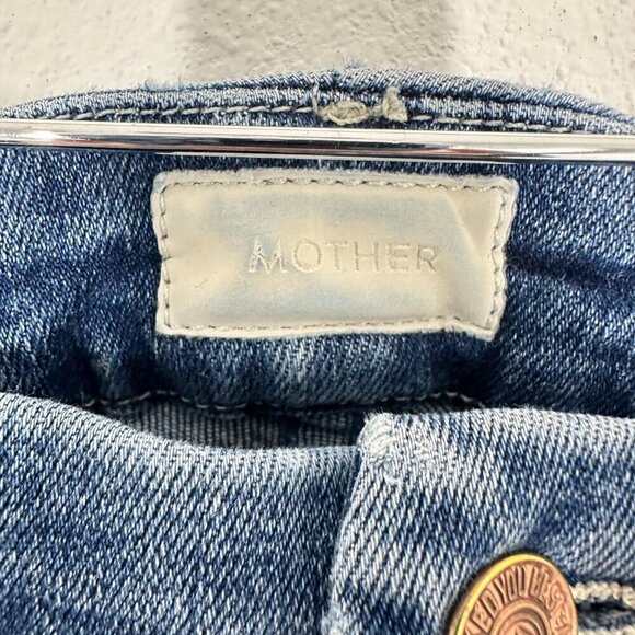 Mother Size 24 High Waisted Looker Ankle Fray Distressed Medium Wash Skinny Jean - Picture 8 of 8